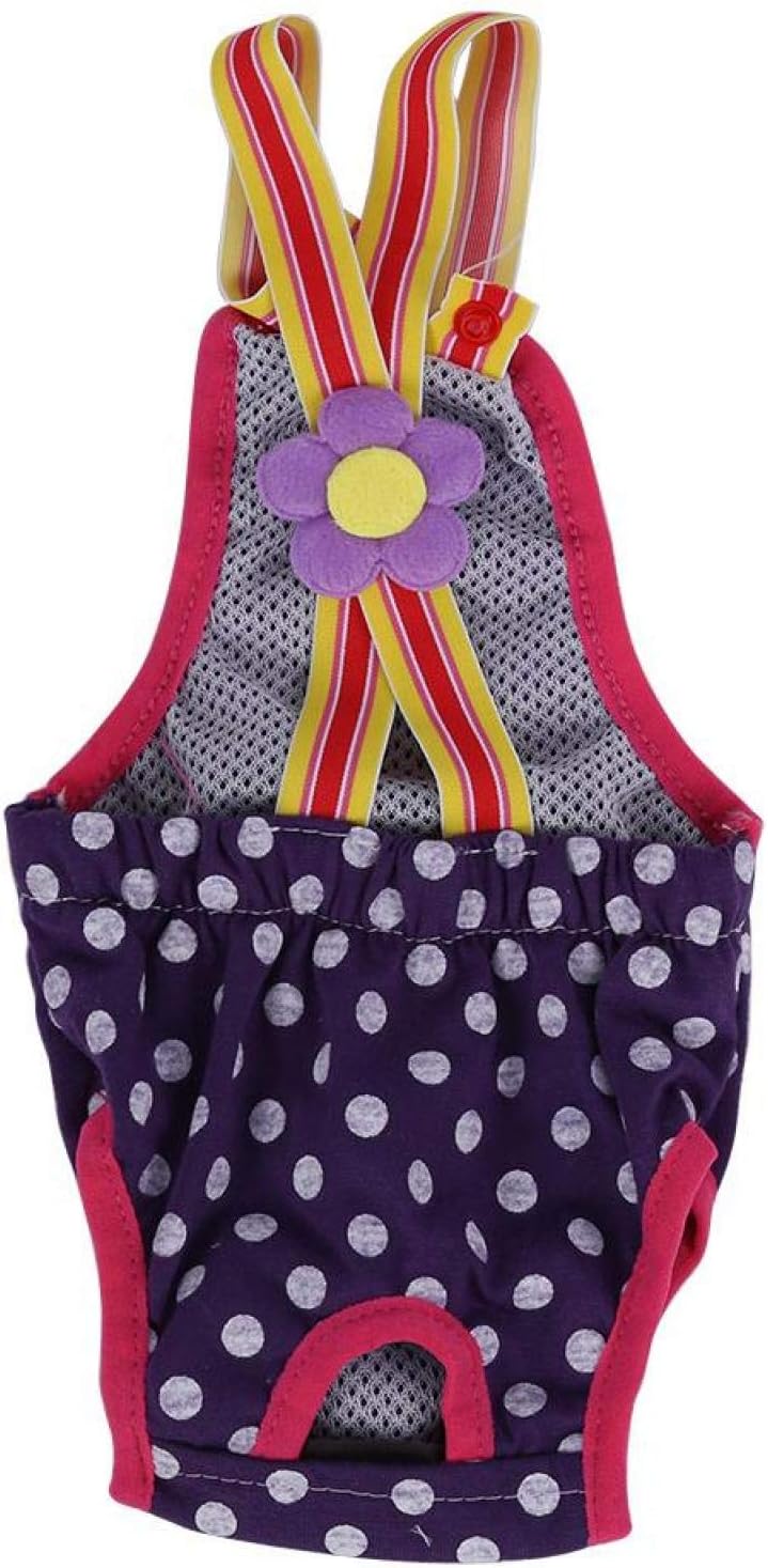 Dog Sanitary Pants, 6 Sizes Female Pet Dog Cat Diaper Nappy Physiological Menstrual Suspender Pants Doggy Kitty Underwear Pants for Puppy Kitty(M)