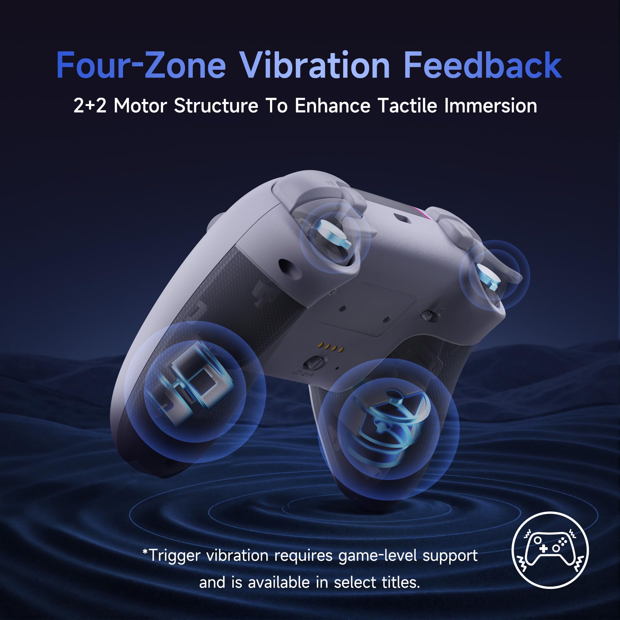 EasySMX Manette PC Sans Fil avec RGB/Déclencheurs Hall à Deux Niveaux/Joystick Hall/Boutons Silencieux/, X05PRO Contrôleur pour PC/Switch/Android/iOS/Steam/Android TV Box, 1000 mAh, Blanc
