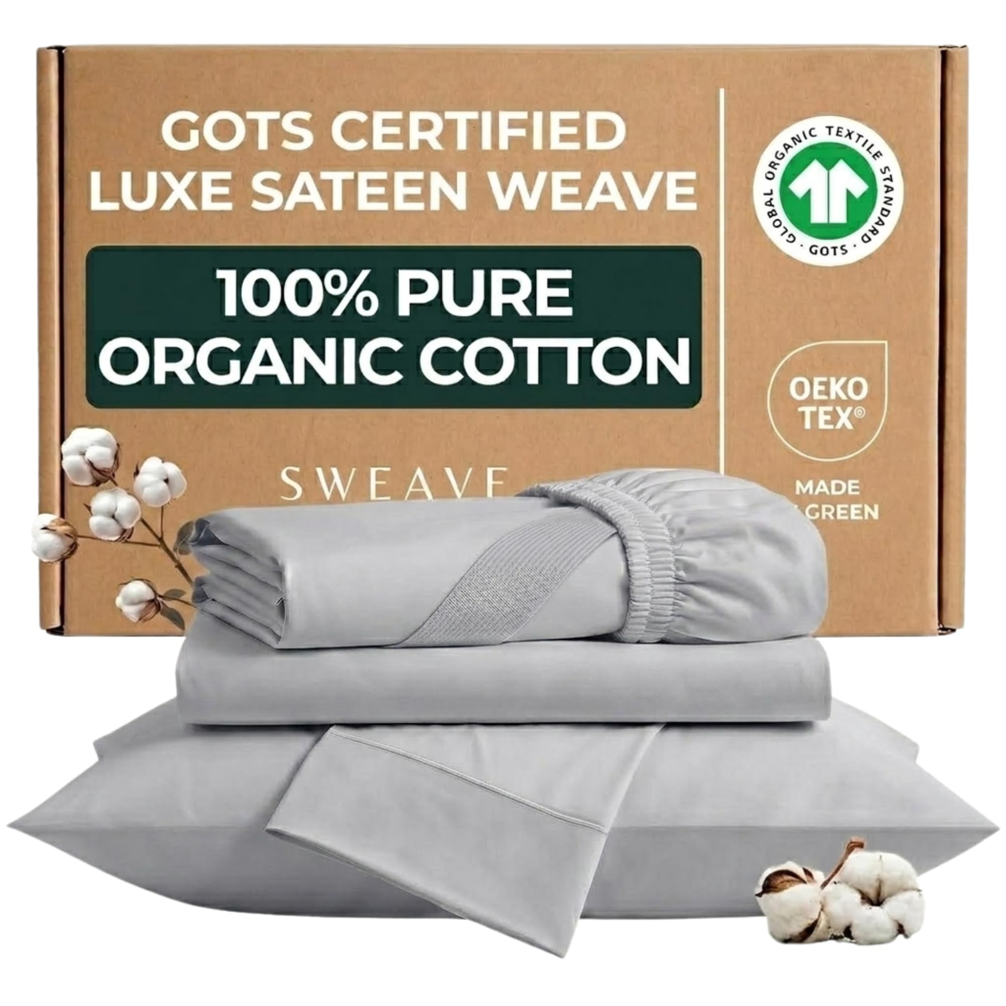Sweave 100% Organic Cotton Sateen Sheets
