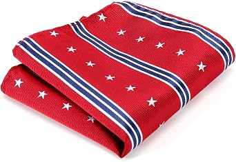 Men's American Flag Tie Set 3.27 (8.3CM) USA Flag Neckties and Pocket Square Set with Gift Box