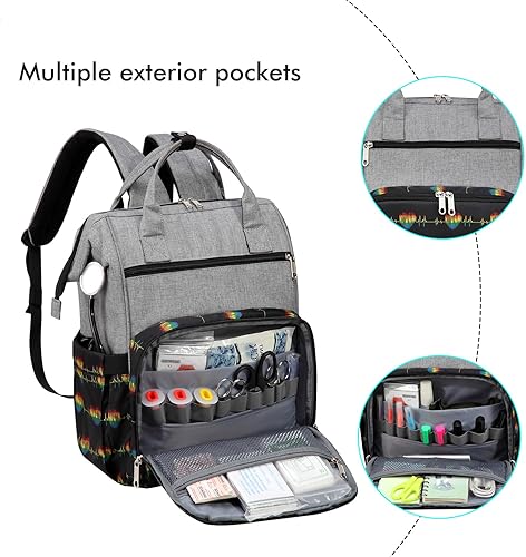 Miniatura 3 de Gatycallaty Mochila para enfermera, Negro-Gris, Mochila para enfermera