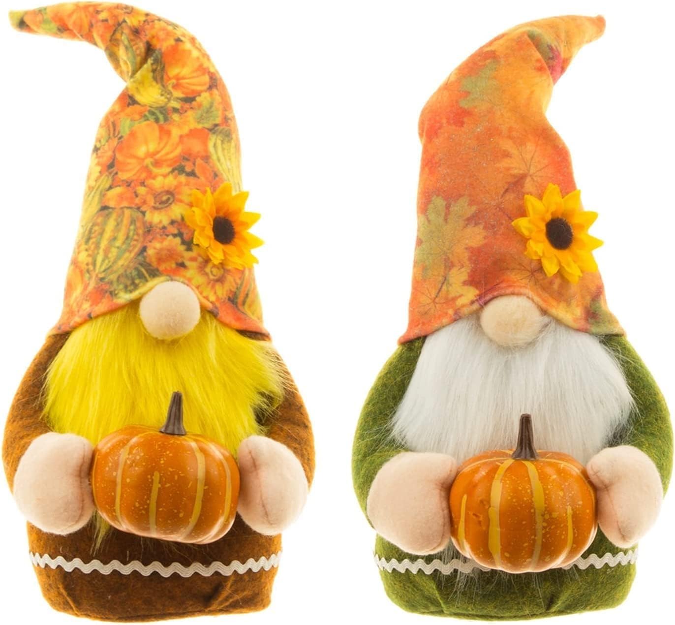 2 Stück Herbst Wichtel Figuren - Beleuchtete Deko Für Thanksgiving