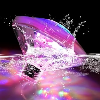 Esoes Floating Hot Tub Lights, 7 Modes Corlorful Disco Floating Pool Lights Waterproof Underwater Lamp Decorative for Bathing Time, Ponds, Pools Party