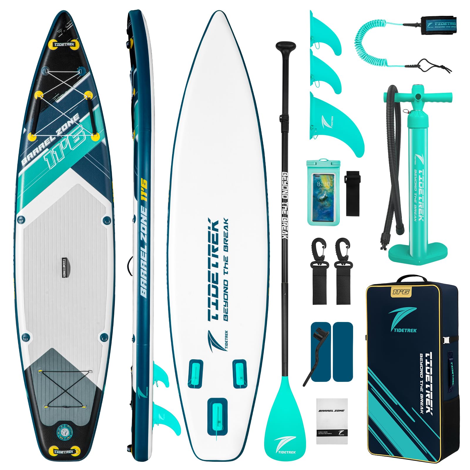 11'6" Inflatable Stand Up Paddle Boards, Premium SUP Accessories, Non-Slip Comfort Deck for Youth &amp; Adults