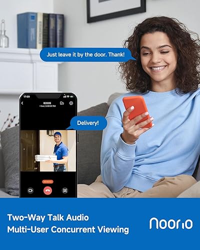 Miniatura 5 de Noorio Cámaras de seguridad inalámbricas magnéticas para exteriores, cámaras de interior alimentadas por batería de 1080P para seguridad del hogar,