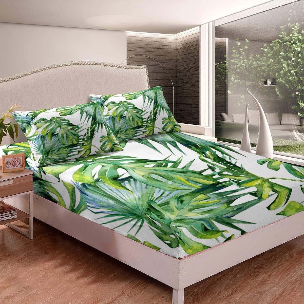 Palm Tree Print Bed Sheet Set Girls 