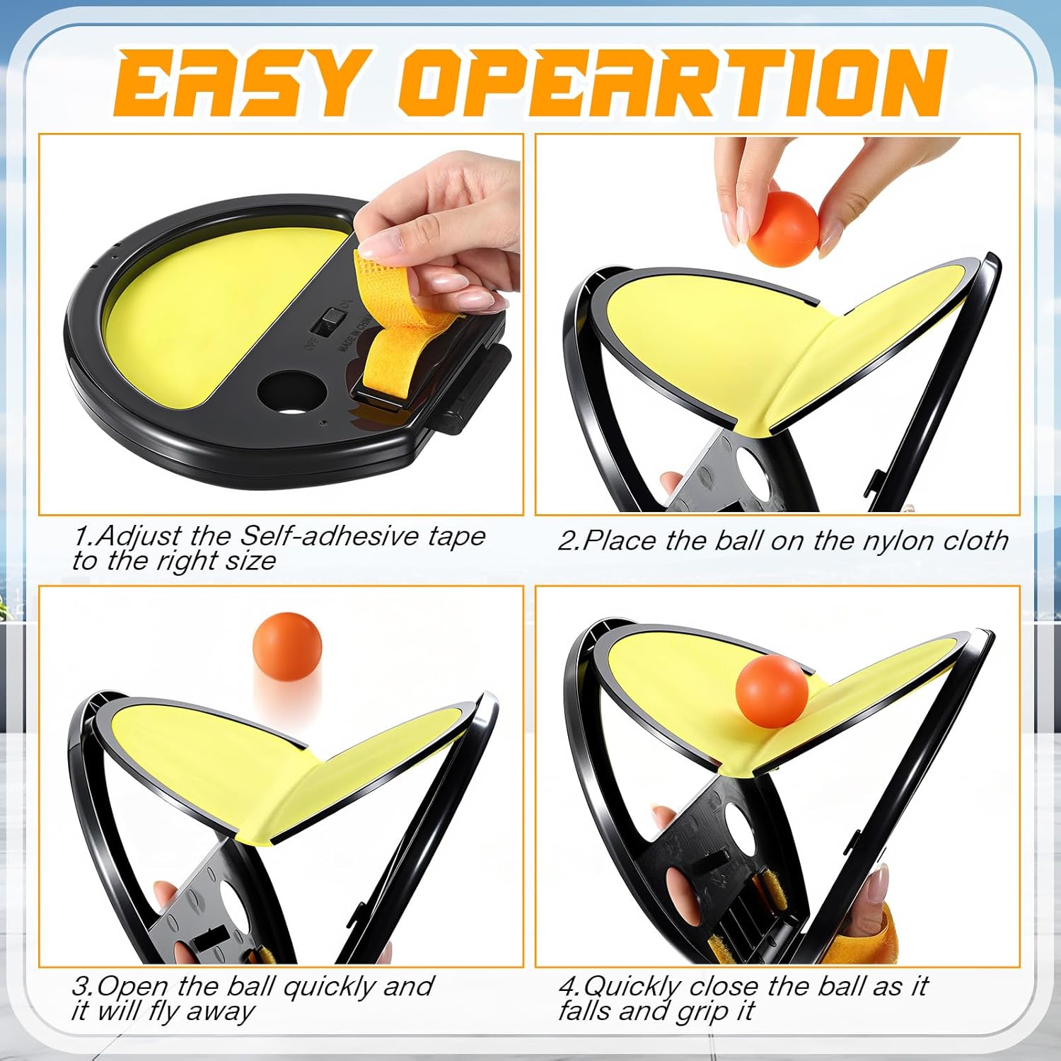 12 Pcs Toss and Catch Ball Game Set Include 4 Pcs Paddles 8 Balls Throw and Catch Ball Game for Outdoor Beach Pool Yard Games
