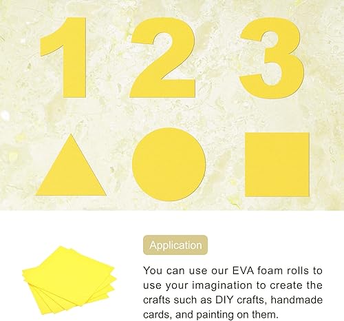 Miniatura 4 de Rebower Hojas de espuma EVA, [para proyectos de arte y manualidades] - 10 x 10 pulgadas de grosor, amarillo / 4 piezas