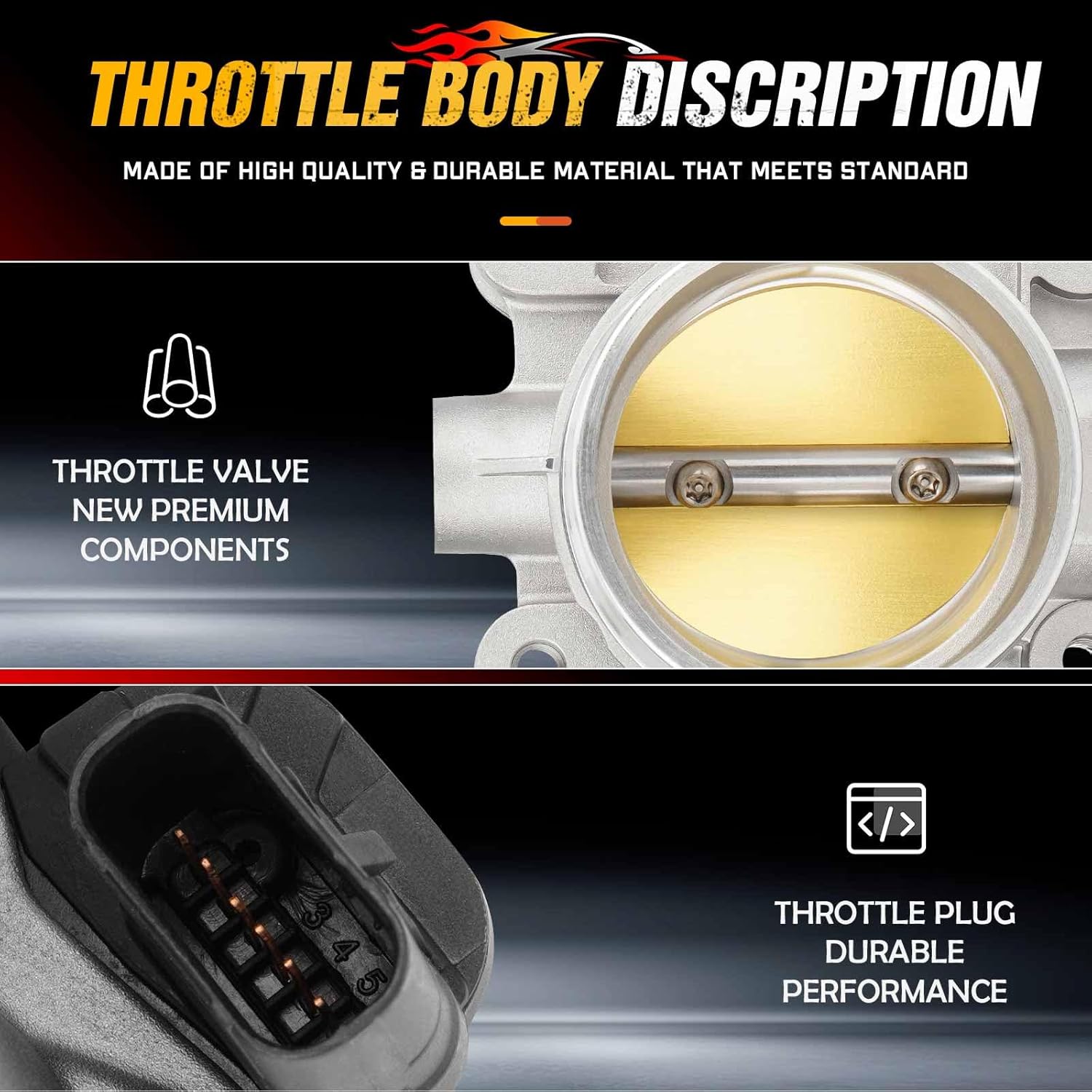 Throttle Body Fit for Buick Regal 2014-2017, for Chevrolet Equinox L4 2L 2018-2020, for Malibu 2013-2021, for Cadillac ATS 2013-2019, Replace for 12670837 12681472 67-3051