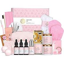 Christmas Gifts for Women, Spa Gifts 28pcs Rose Facial Skin Care Set for Women, Face Cream, Bath Oil, Serum, Shower Accessories - Bath and Body &amp; Facial Kit - Birthday, Valentine's, Bridal Shower