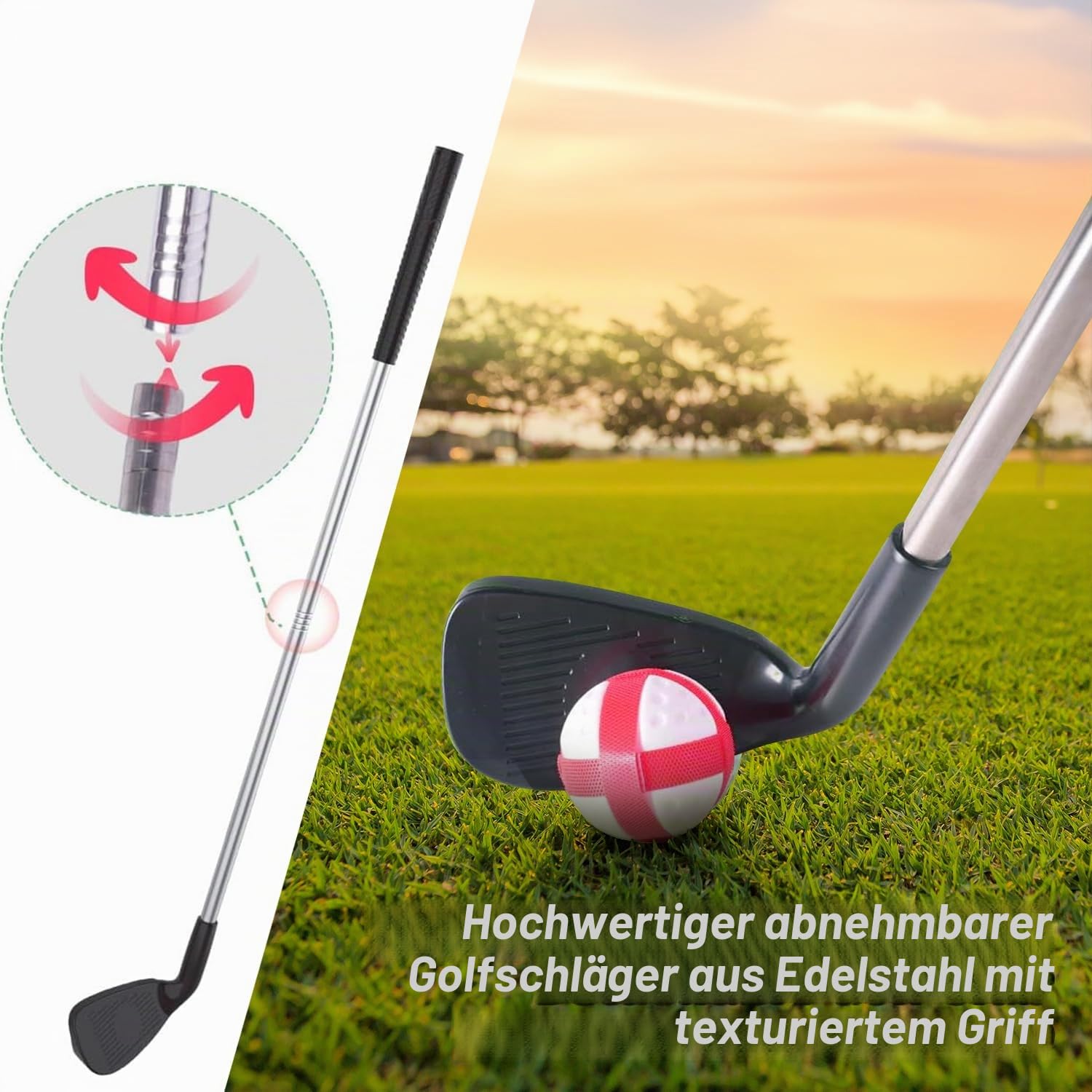 Golf-Chipping-Spiel mit Golf-Schlagmatte,Golf-Trainingsmatte, Schläger,Anzeigetafel,Zielen mit Übungs-Chipping-Matten-Kits,Golf-Zubehör für drinnen und draußen für den Garten der Erwachsenenfamilie