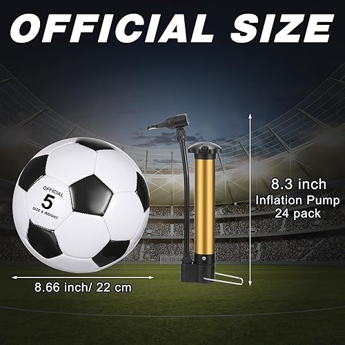Miniatura 2 de Sotiff 24 pelotas de fútbol de tamaño 5 a granel con 24 bombas de fútbol desinfladas, pelota de fútbol a granel para interiores y exteriores, pelota