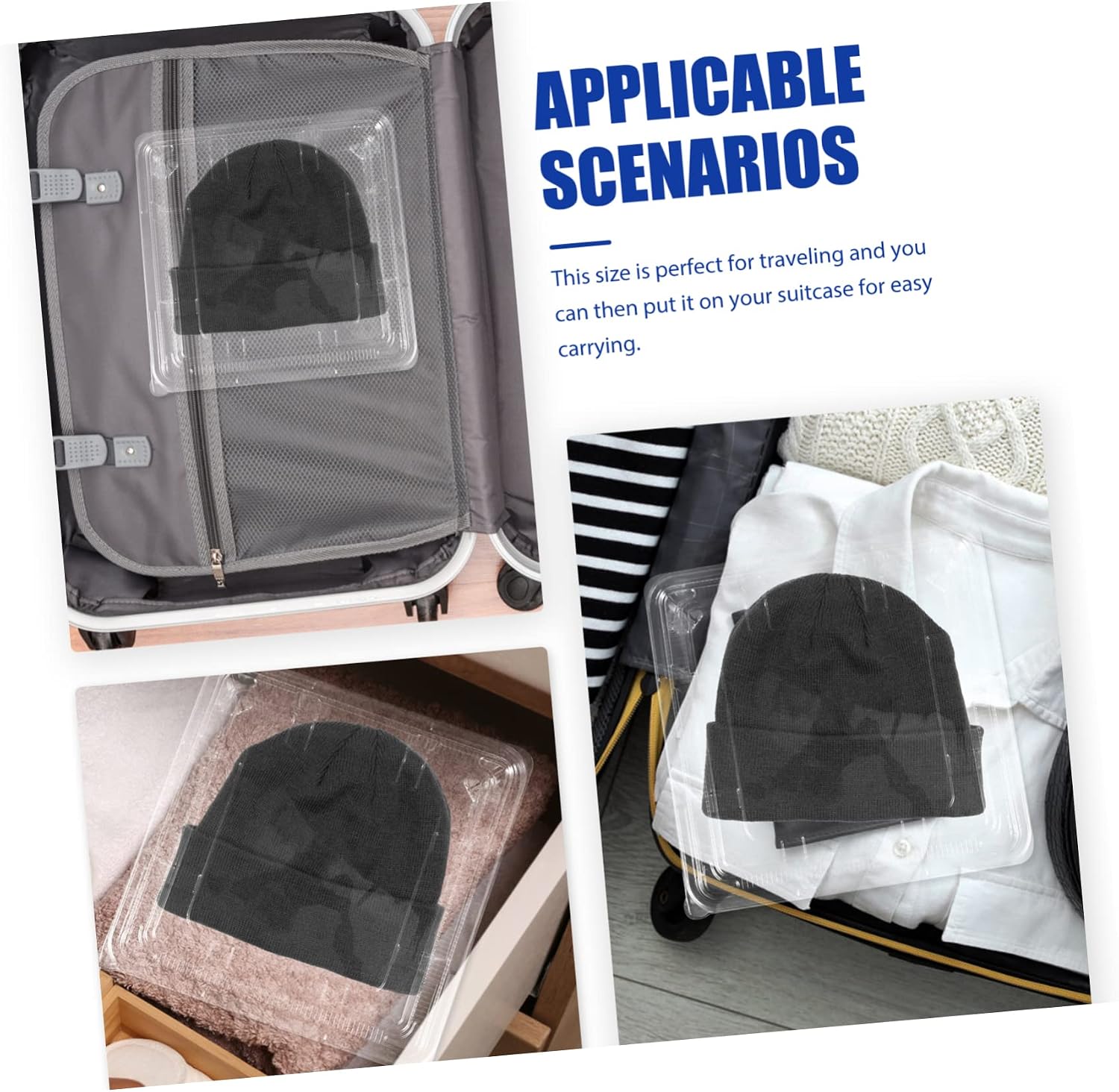 PRETYZOOM Xmas 5pcs Plastic Hat Box Storage for Felt Woolen Hats