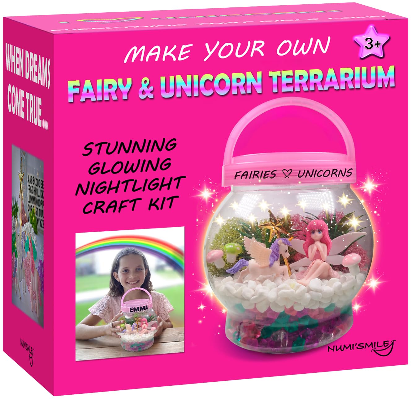 NUMI'SMILE Make Your Own Light-Up Fairy & Unicorn Terrarium