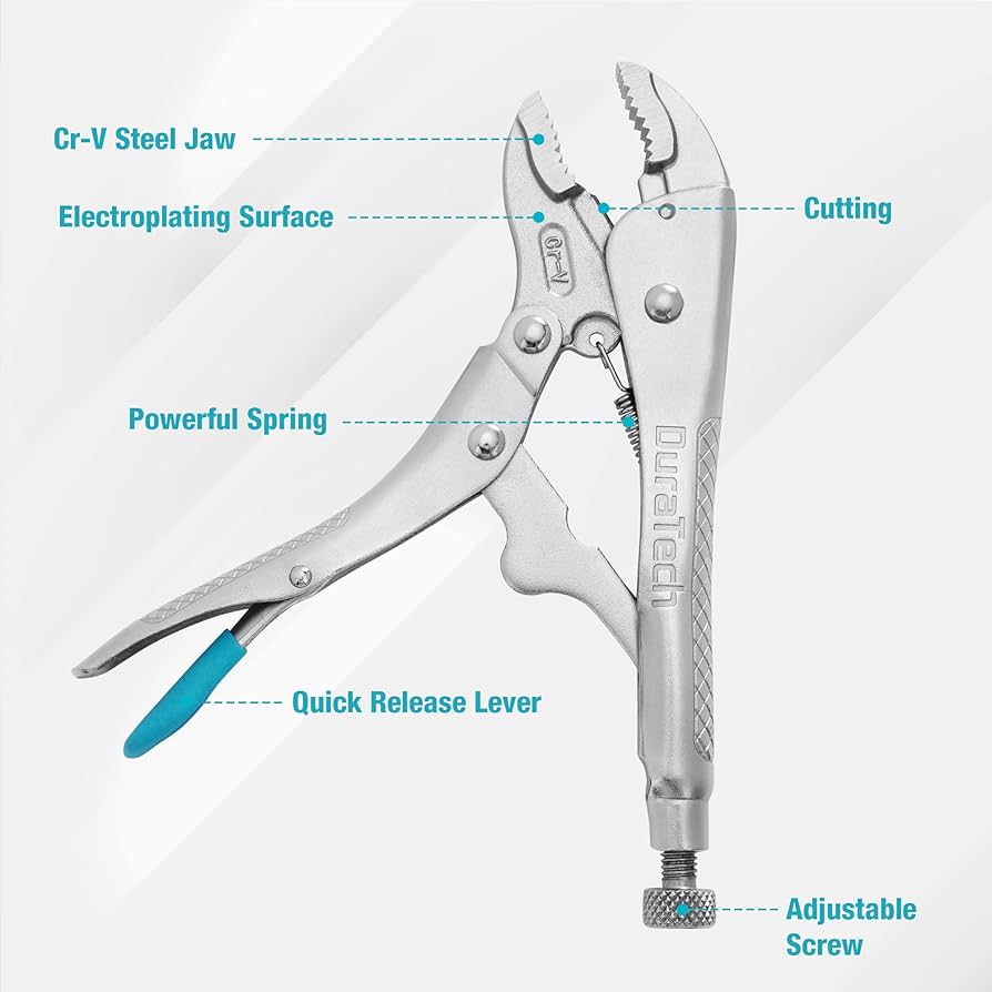 DURATECH 7-Inch Locking Pliers, Premium Cr-V Construction