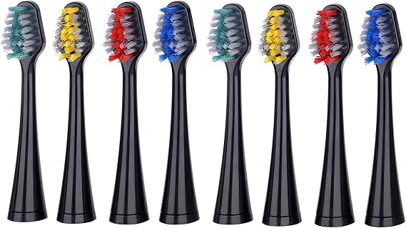 Pursonic 8 Pack Replacement Brush Heads for Pursonic Models S420,S430,S450,S620,S625, Black