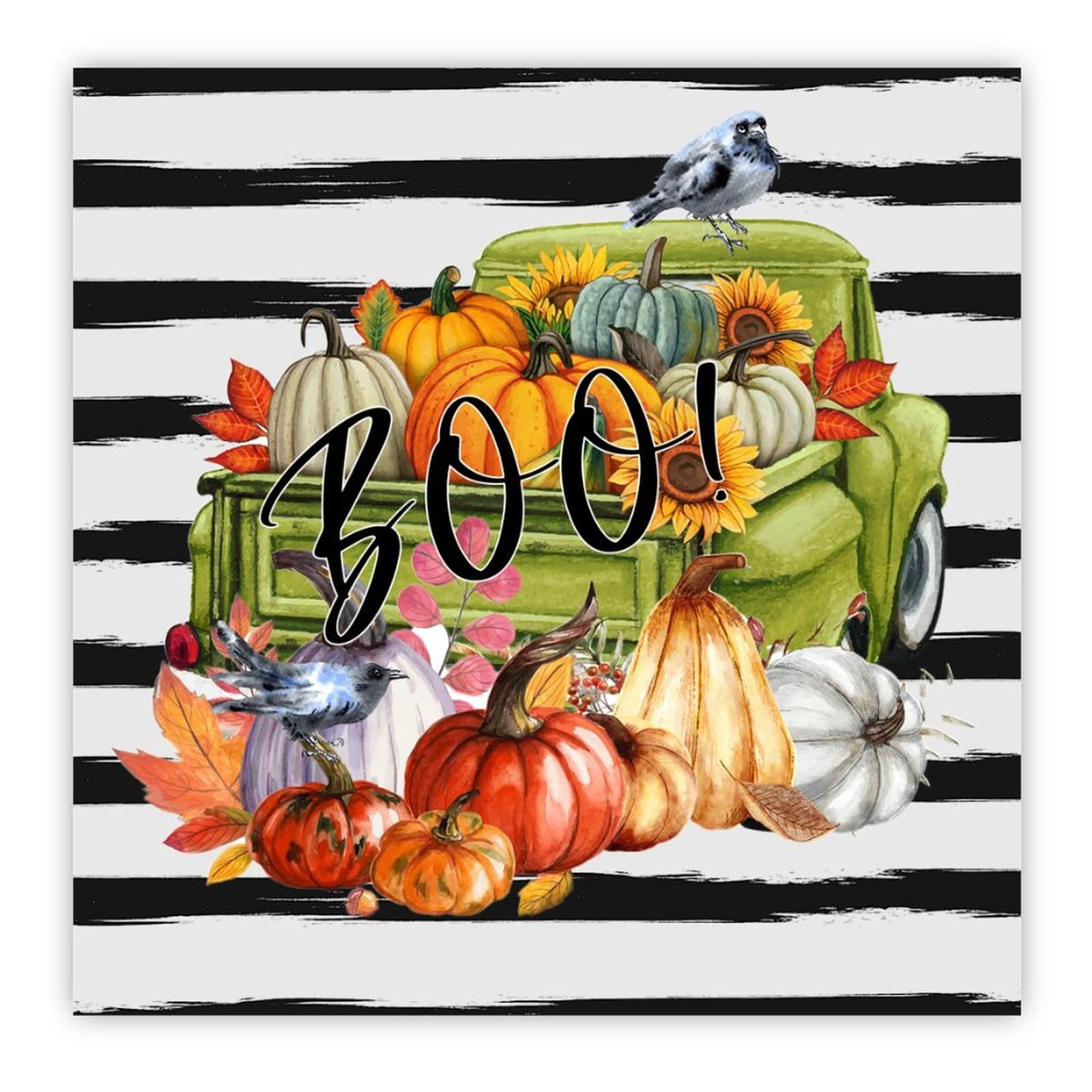 Décoration murale Halloween en bois avec corbeau noir chic pour salon 30cm