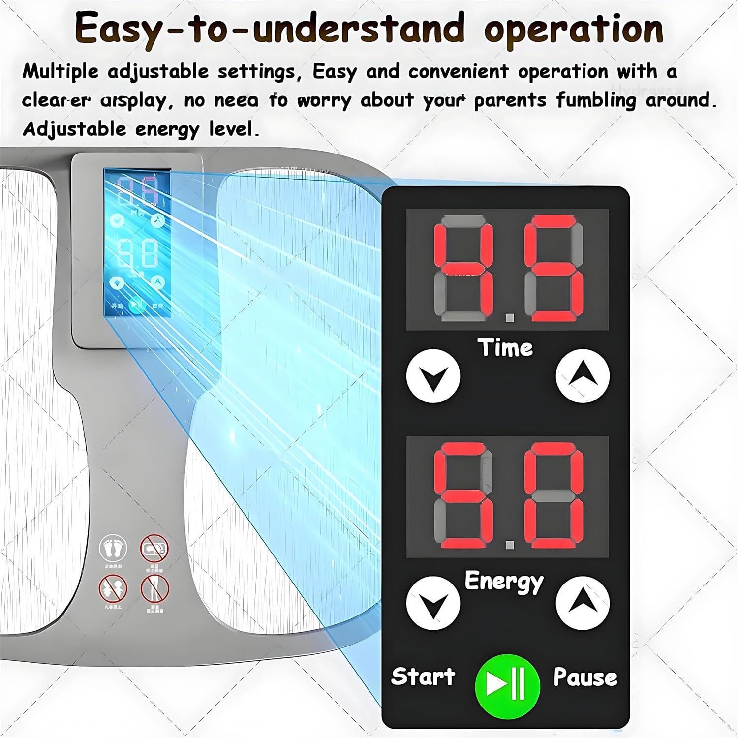 Masajeador eléctrico de pies con calor, amasado Shiatsu para alivio calmante, diseño portátil para uso doméstico