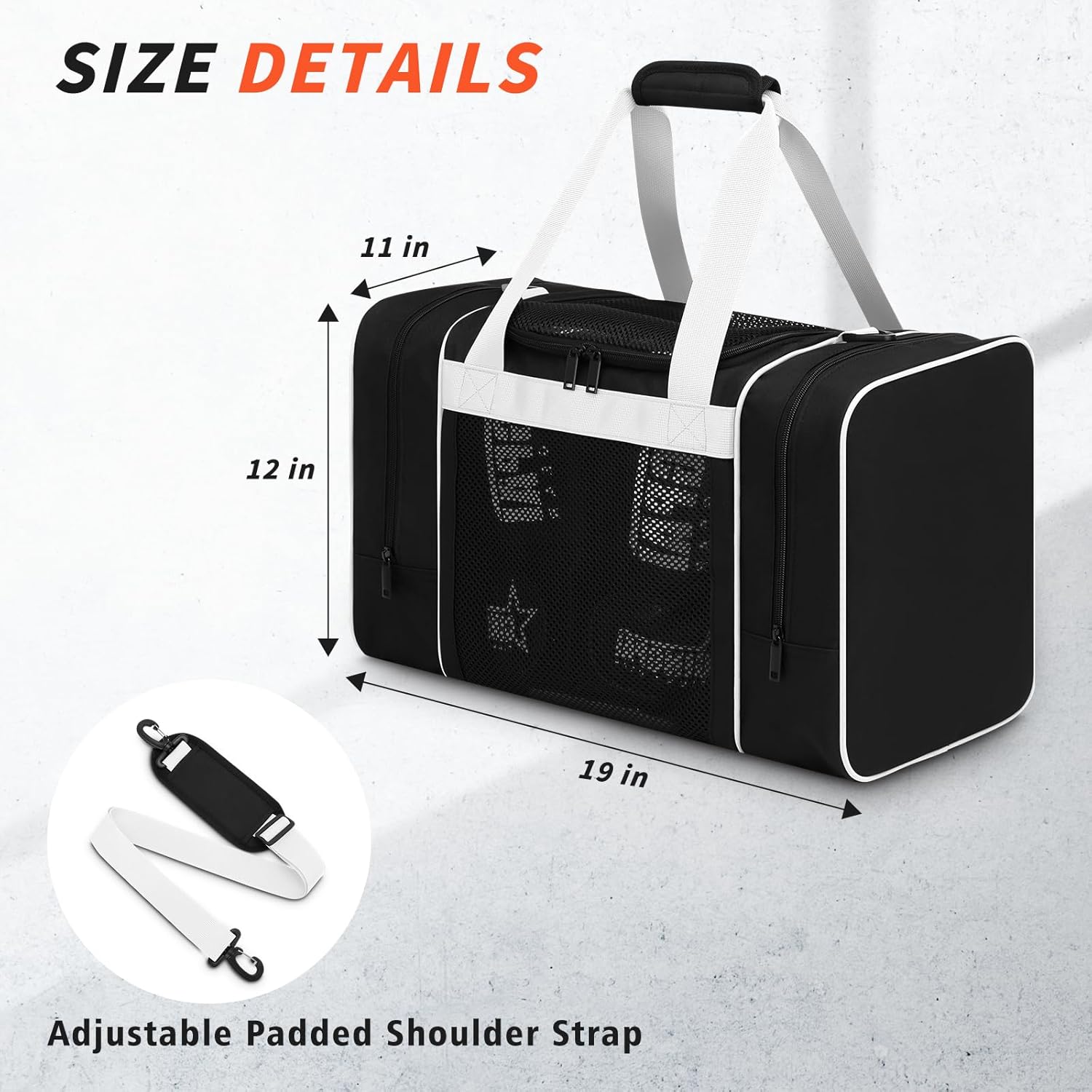 Boxing Gym Duffle Bag, Breathable Mesh Gym Bag for Boxing Gear | Wet Pocket, Privacy Pocket & Removable Shoulder Strap, Multipurpose Muay Thai, MMA, BJJ, Jiu Jitsu, Wrestling Workout Bag - Image 4