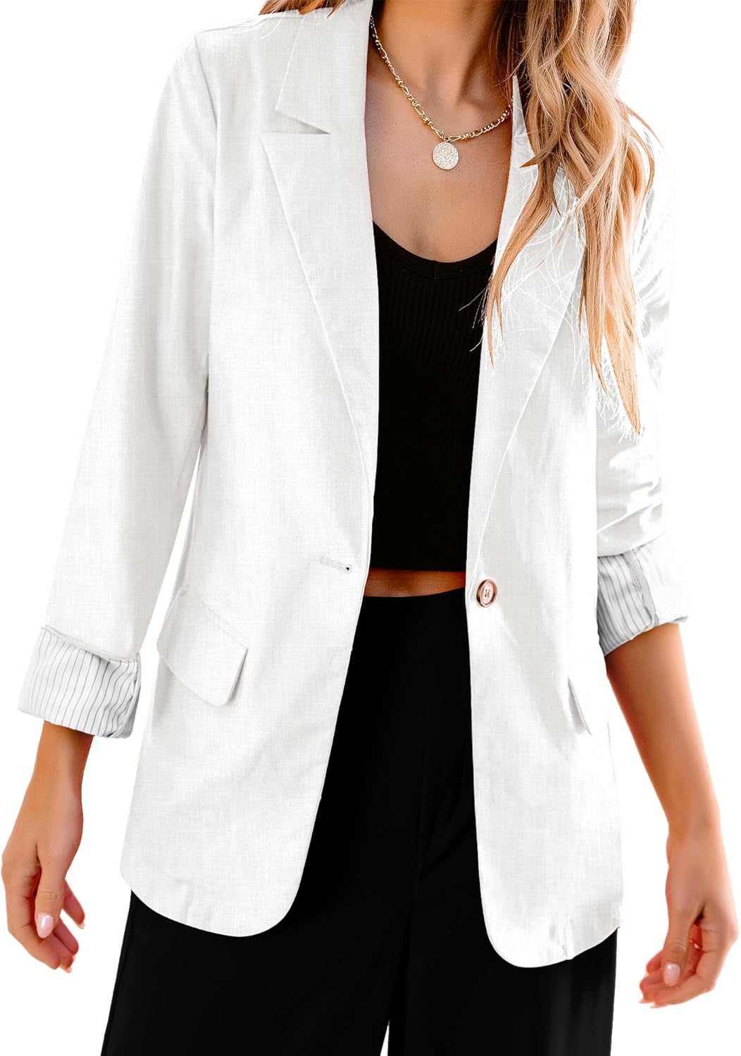 luvamia Blazers for Women Business Casual Dressy Work Fashion Lightweight Spring Summer Linen Unlined 2025 Suit Jackets