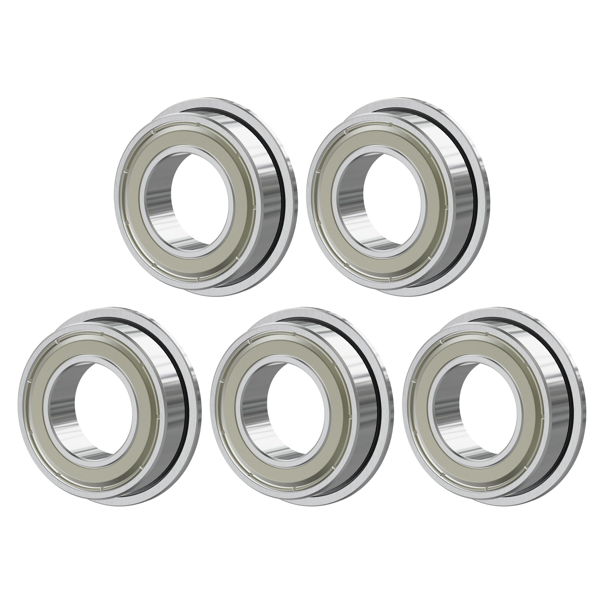 FOCMKEAS F689ZZ 5PCS Flange Ball Bearing 9×17×5mm Double Metal Shielded Flanged Bearing Chrome Steel ABEC-1(P0) Z2 Deep Groove Ball Bearing for