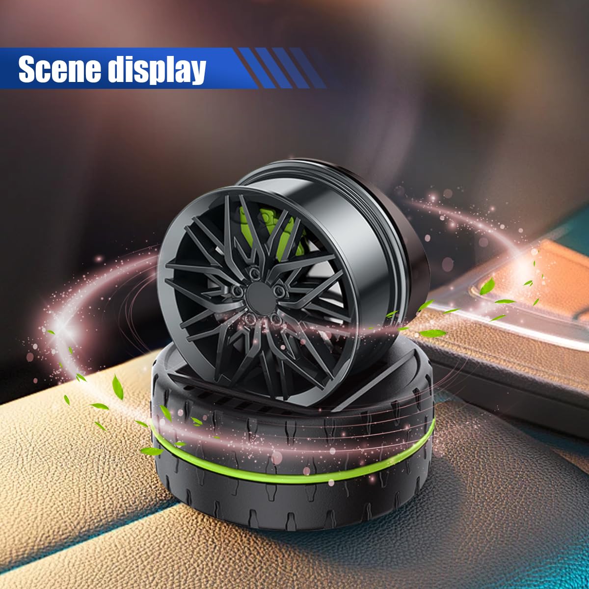 Purificador de aire de energía solar para automóvil, adorno para salpicadero, difusor de aromaterapia giratorio para automóvil, decoración de aromas interiores para automóvil, oficina, hogar (gris)