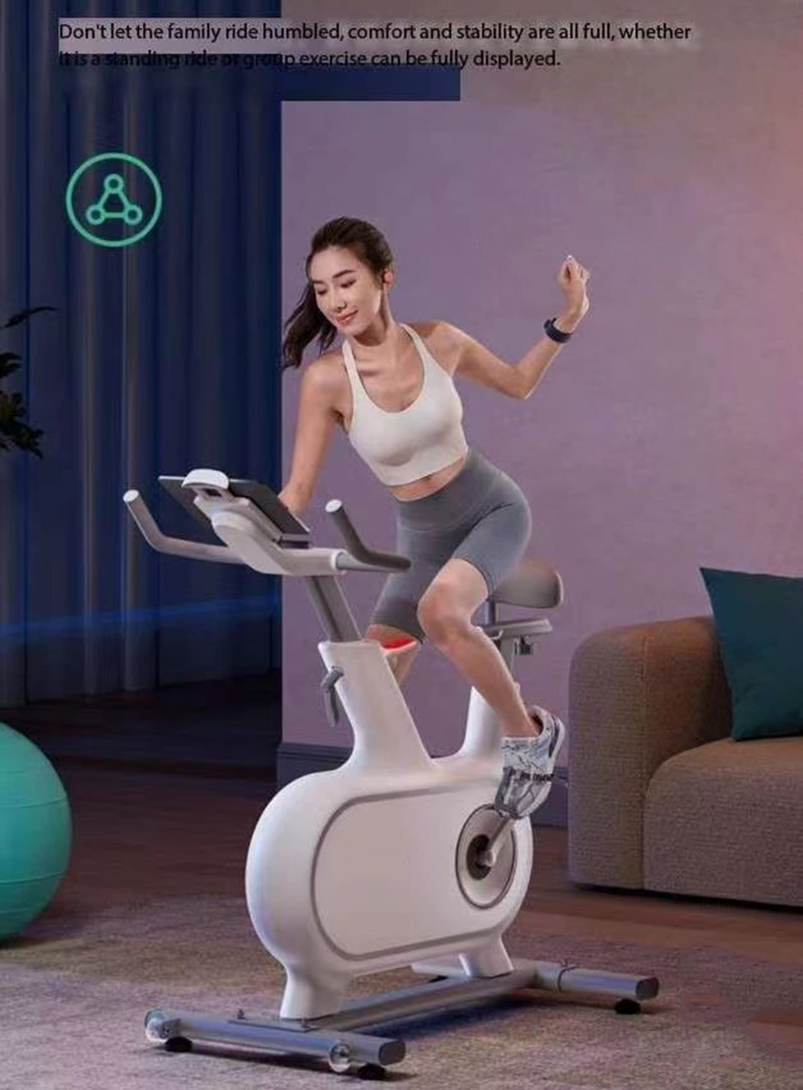 Rower fitness, rower spinningowy, wielopozycyjna regulacja, cichy rower sterowany magnetycznie, rower z wygodną poduszką do siedzenia, sprzęt do ćwiczeń i fitness (white)