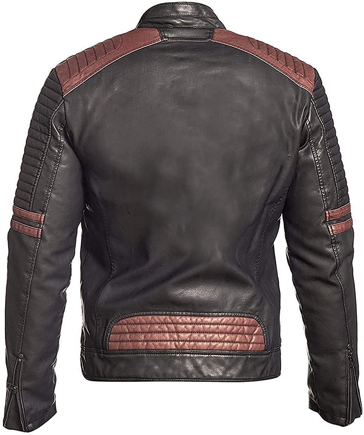 Mens Speedster Red and Black Cafe Racer Motorcycle Retro Biker Leather Jacket