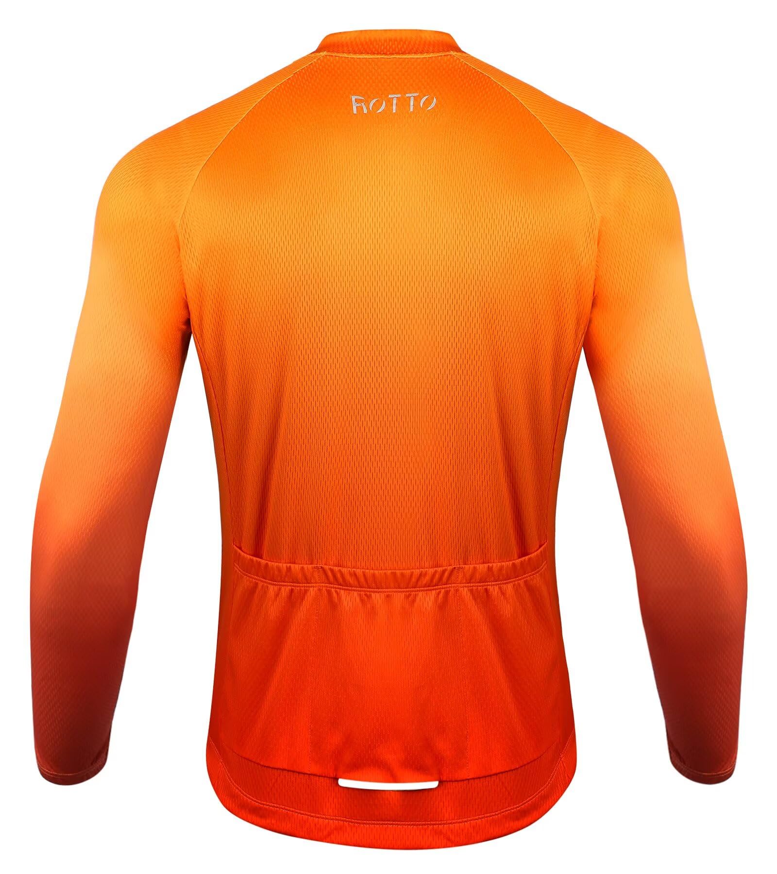 ROTTO Herren Radtrikot Fahrradtrikot Langarm Rennrad Trikot Farbverlauf Reihe