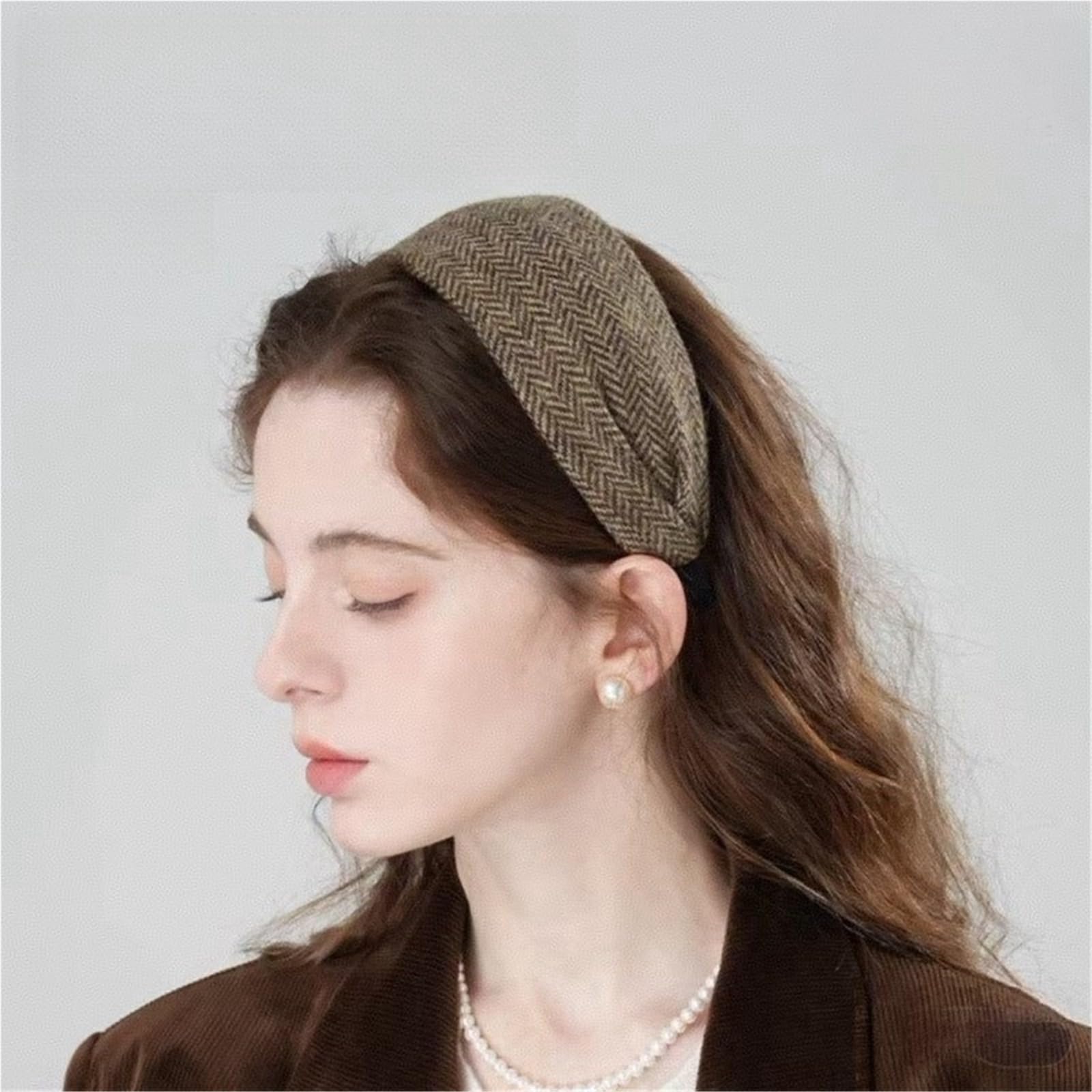 3 stücke Verdickt Warme Breitkrempige Haar Stirnband Herbst Und Winter Zubehör Mit Zähne Stirnbänder for Frauen Für Damen(Dark color-3pcs)