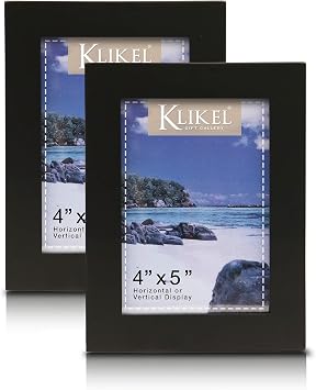 Black Picture Frame - Set of 2 4 X 5 Black Wooden Photo Frame - Made of Real Wood With Glass Photo Protection - Wall Hanging And Table Standing Display