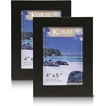 Klikel Black Picture Frame - Set of 2 4 X 5 Black Wooden Photo Frame - Made of Real Wood With Glass Photo Protection - Wall Hanging And Table Standing Display