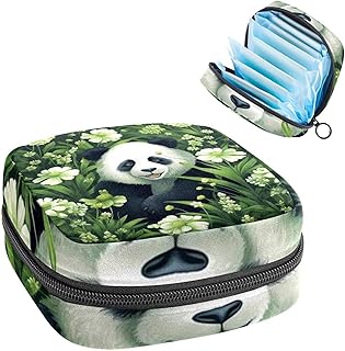 RODAILYCAY Sanitary Pads Bags, Panda Menstrual Cup Pouch Nursing Pad Holder, First Period Kit Bags for Teen Girls Women Ladies