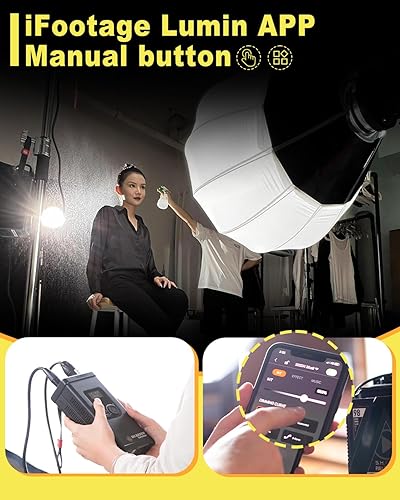 Miniatura 6 de IFOOTAGE Luz de video 220DN,Luz LED COB de 220W, Iluminación continua para fotografía, CRI 98, TLCI 99,42000Lux 1M,8 efectos de iluminación,