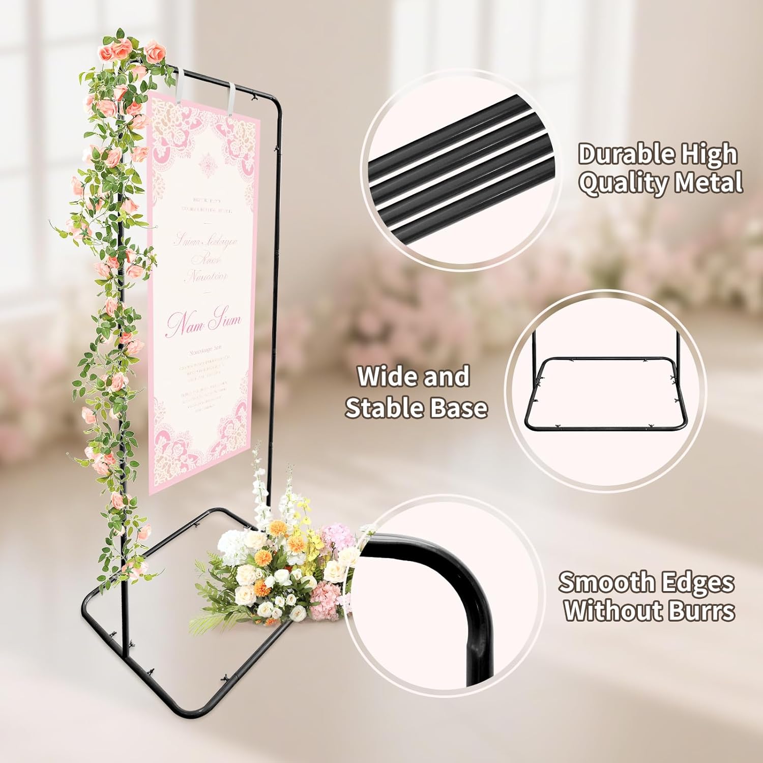 easel stand for wedding sign holder metal welcome poster stands wedding seating chart stand backdrop stand floral ceremony easel for display in black