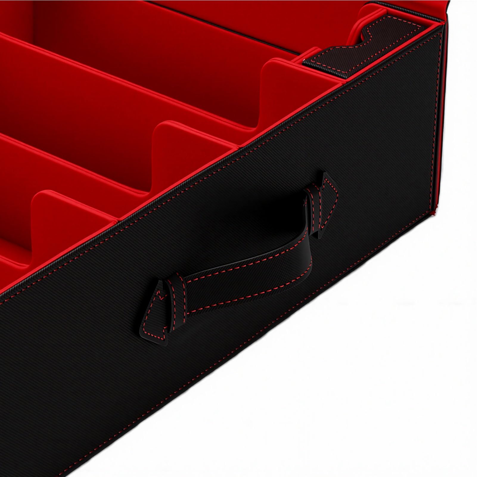 Qcwwy Caja de Almacenamiento para Tarjetas Coleccionables, Soporte para Baraja de 4 Filas de Cuero PU, Capacidad sin Mangas 3200 Plus, Forro de Franela con Cierre Magnético, para Colección de (#1)