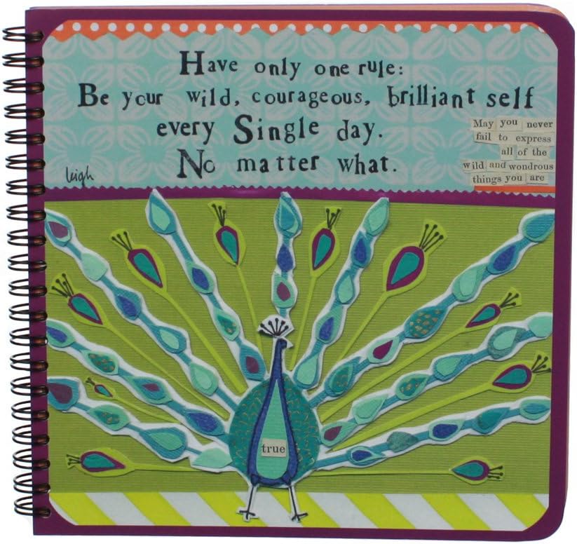 Only One Rule - Peacock - Lined Writing Journals - Notebooks - Spiral Bound - Eco Friendly 7" X 7" Office Product