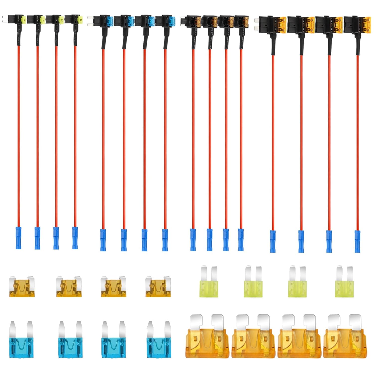 16Pcs AddaCircuit Fuse TAP Adapter, 12V Fuse Adapter, Standard Mini