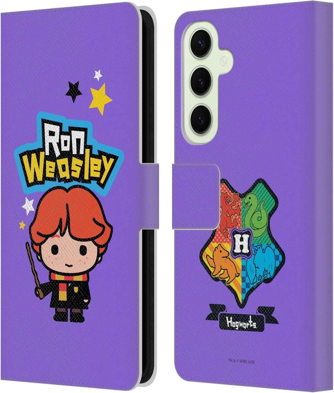 Head Case Designs Officially Licensed Harry Potter Ron Weasley Deathly Hallows XXVIII Leather Wallet Case Compatible with Samsung Galaxy S25+