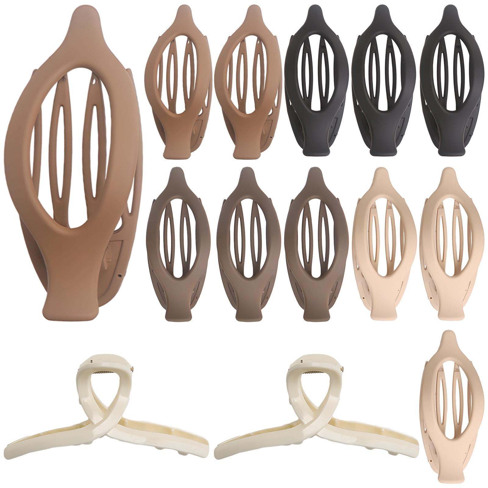 Generic Lot de 14 pinces à cheveux plates multicolores en métal solide, accessoires élégants pour femme, finition mate pour un usage quotidien