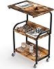 3 Tier Open Shell Shelf Rack Gap Storage Wooden Shelf Steel Multifunctional Storage Rack Storage Shelf Organizer Bookshelf