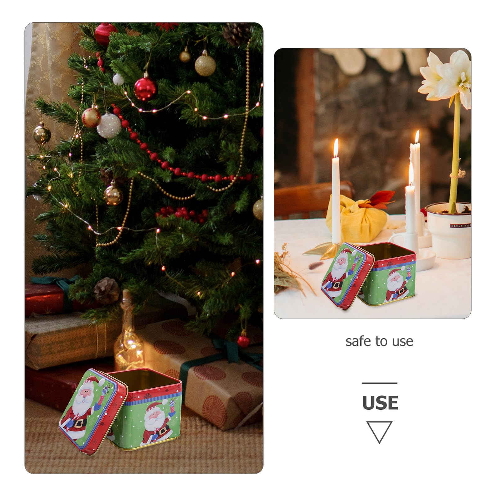 Veemoon 6piezas Cajas de Obsequio Metal Navideñas Tarros de Galletas Vacíos Caja de Metal para Dulces Navideños para Almacenamiento de Galletas y Regalos