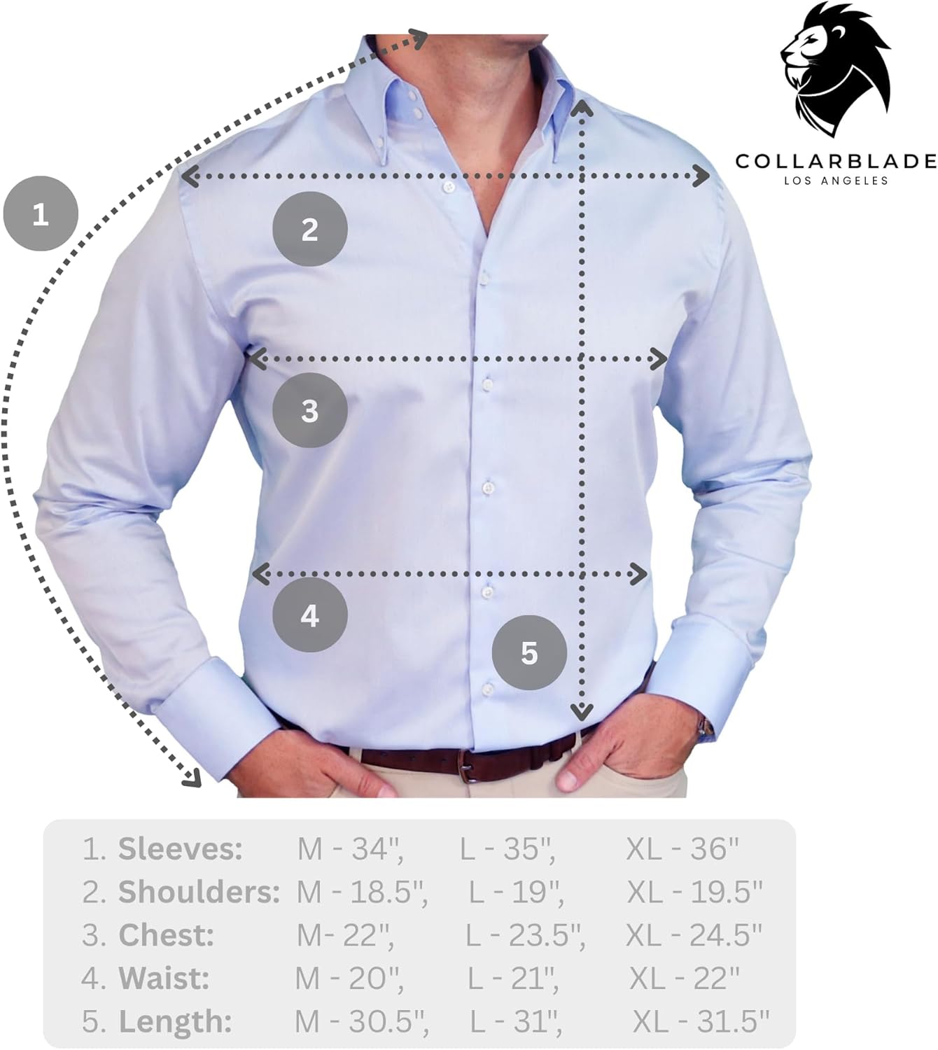 Men's Dress Shirt Blue Firm Collar Wrinkle-Free Short Sleeve Premium European Design Plain Business Casual Easy Care - Image 7