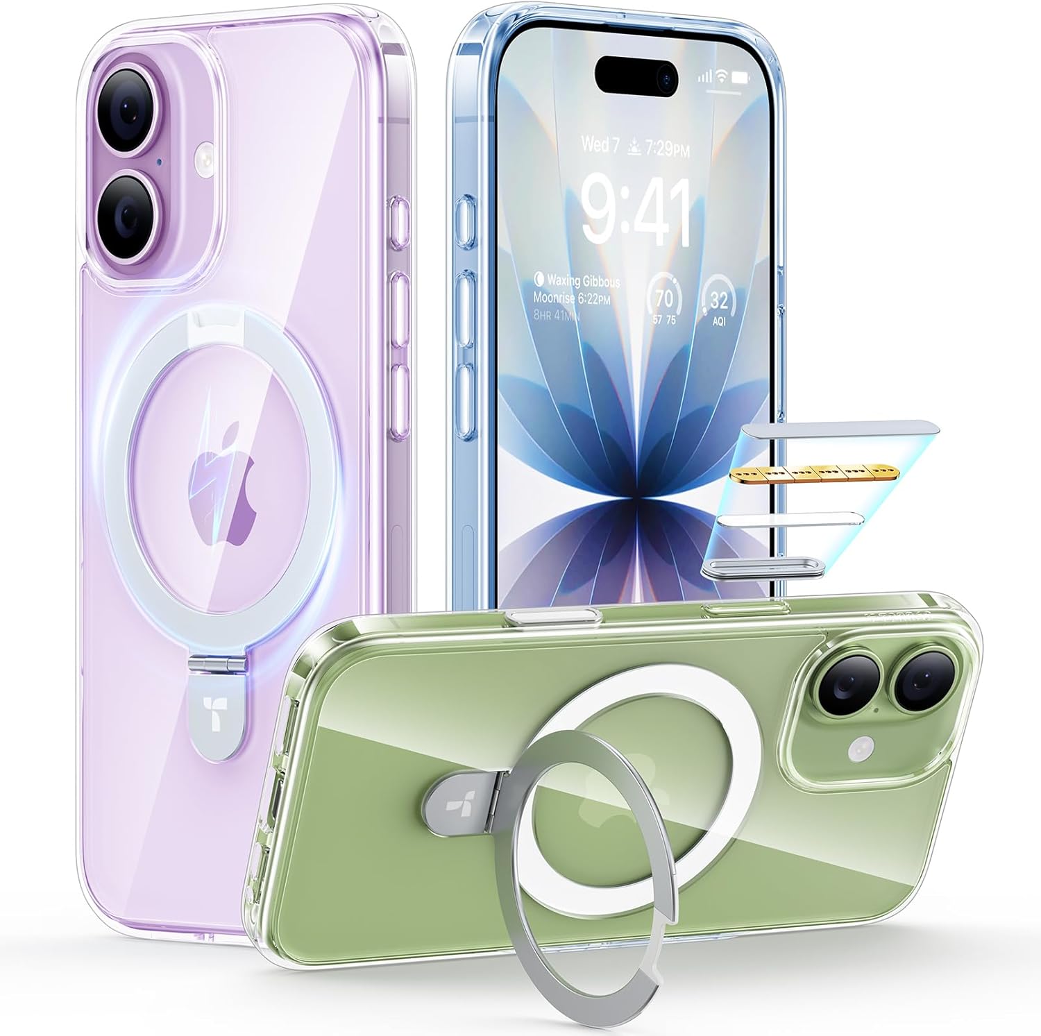 TORRAS Ostand Magnetic for iPhone 17 Case Clear, Fit for MagSafe, 3X Military Drop Protection, Camera Control, Slim Phone Case for iPhone 17 with Kickstand, Soft Edge, Anti Yellowing Cover 6.3, Clear
