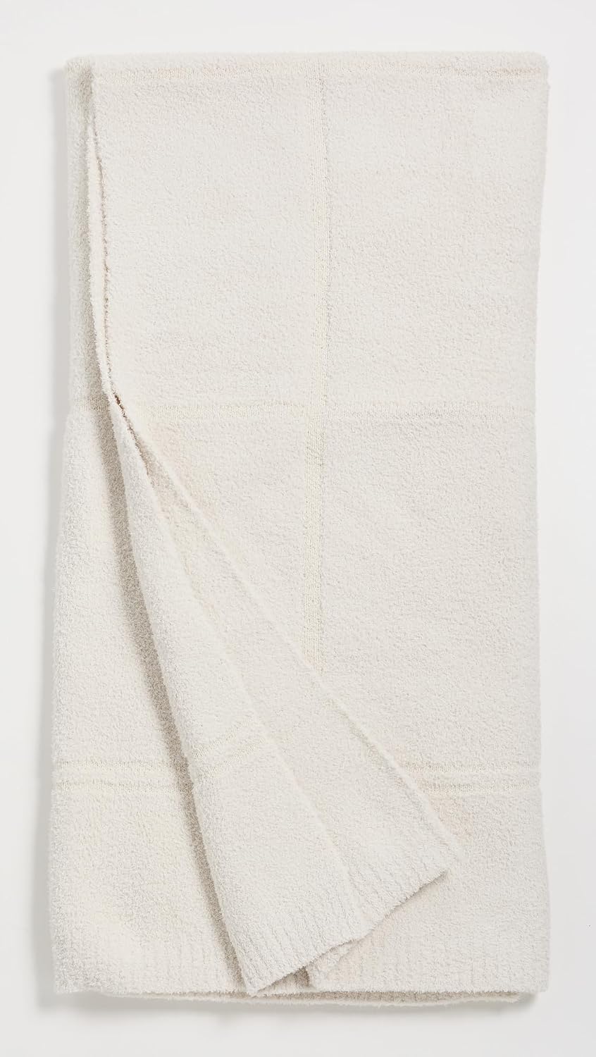 Barefoot Dreams® CozyChic® Cotton Tonal Plaid Throw, Cream. 54"x72"