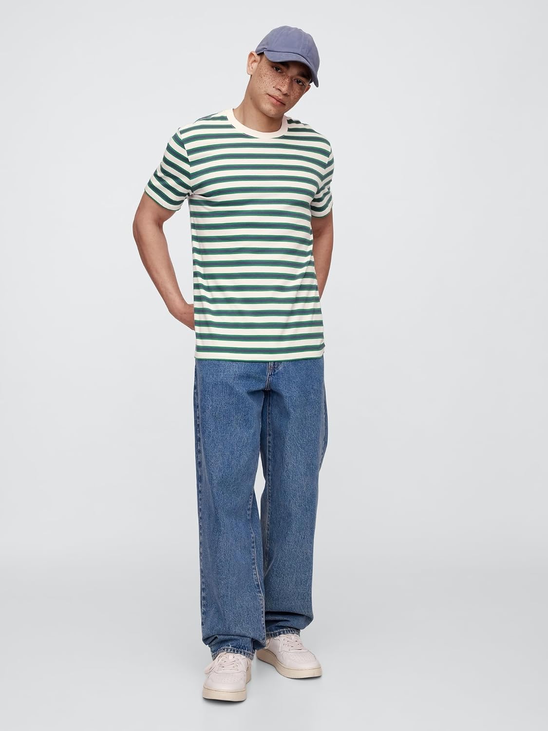 Gap Mens Everyday Soft Stripe Crewneck T-Shirt Tee - Image 2
