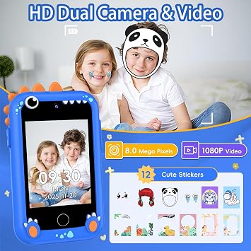 Kids Smart Phone Toys for Boys, Toddler Phone with 2.8 Inch Touchscreen, HD Dual Cameras, 25 Learning Games, MP3 Player/Story with SD Card, Toddler Toys Christmas Birthday Gifts for Ages 3-12, Blue