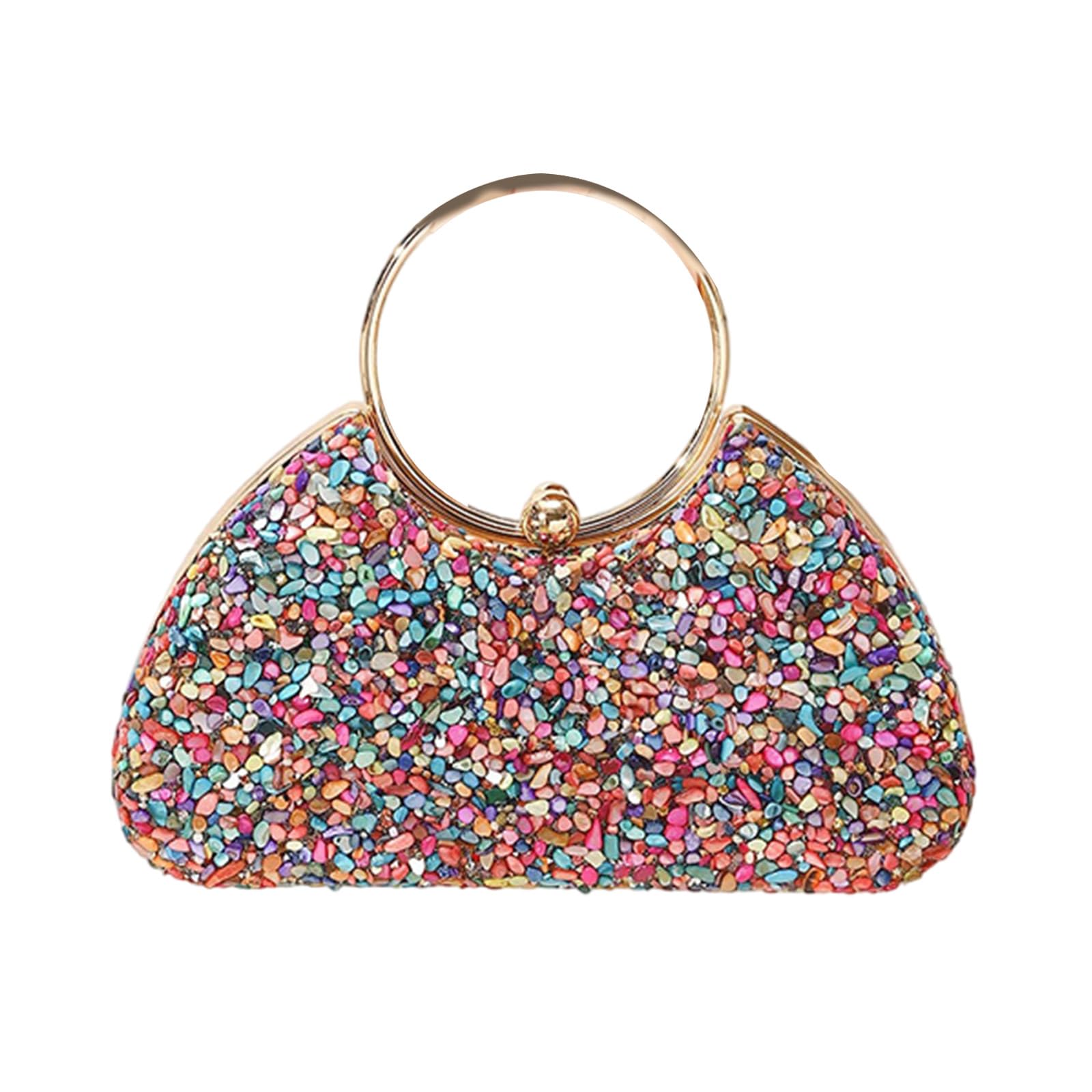 Sac à main élégant strass multicolore minaudière de prestige - 7