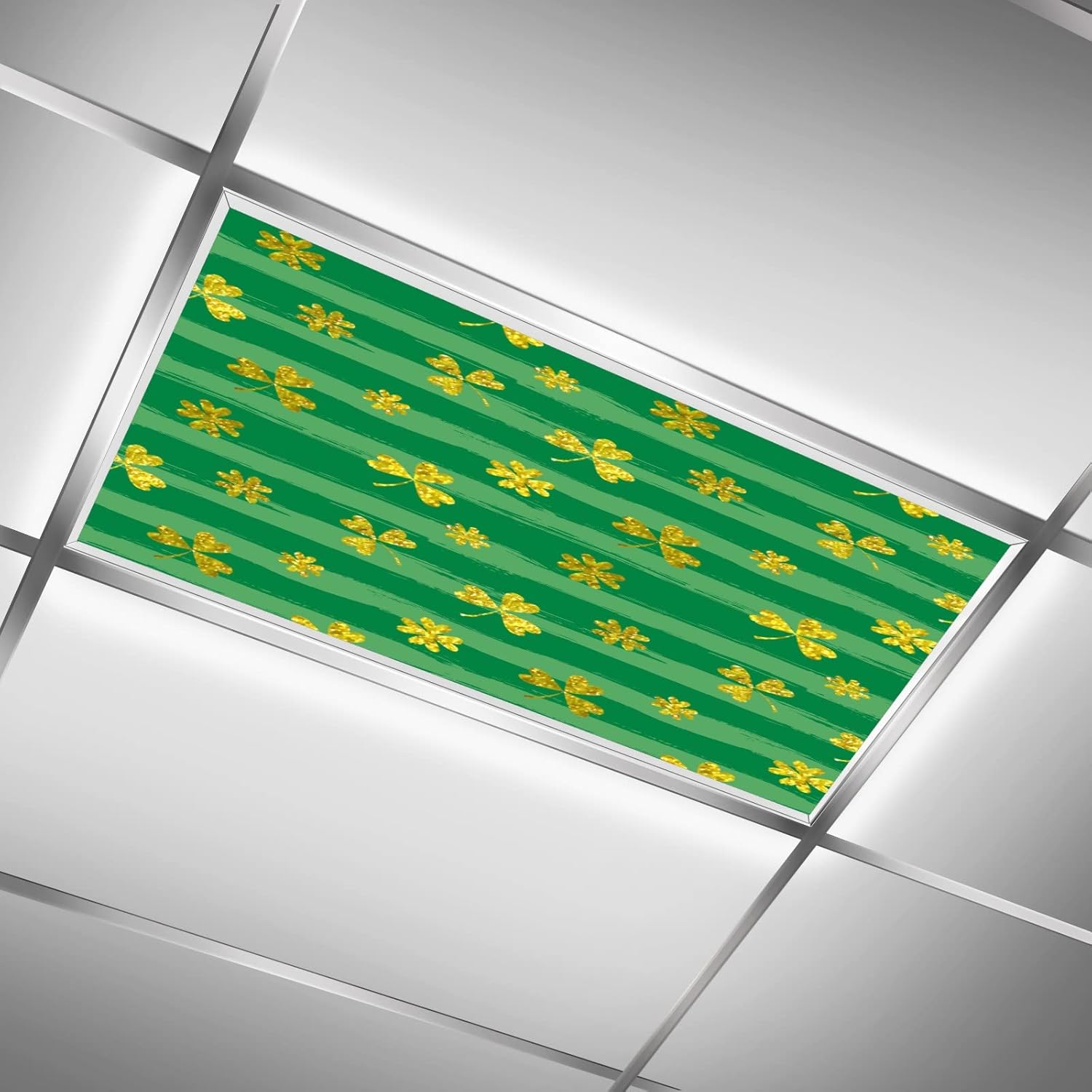 Lights Fluorescent Light Covers for Classroom Office Brushstroke Golden Clovers