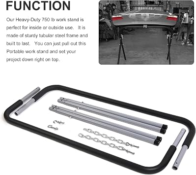 1000-Pound Capacity Portable Work Stand, Work Horse Foldable Work Table for Body Panels
